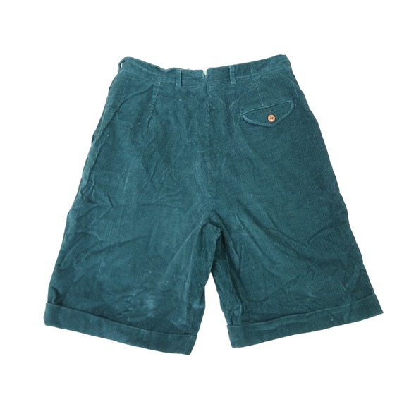 Vintage 90s Corbin Threads dark green corduroy trouser shorts 10 - Picture 2 of 5